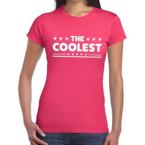 The Coolest tekst t-shirt roze dames - dames shirt  The Coolest