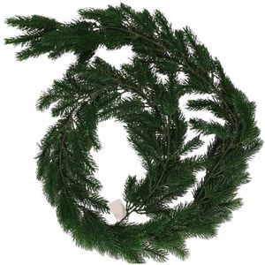 1x Kerstguirlande donkergroen 180 cm - Dennen takken slingers