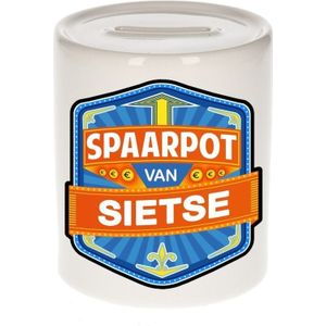 Kinder spaarpot voor Sietse - keramiek - naam spaarpotten