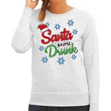 Foute kersttrui / sweater Santa is a little drunk grijs voor dames - kerstkleding / christmas outfit
