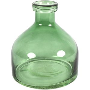 Countryfield Bloemenvaas Low Bottle - transparant groen - glas - D18 x H20 cm - Buikfles