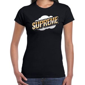 Fout Supreme t-shirt in 3D effect zwart voor dames - fout fun tekst shirt / outfit - popart