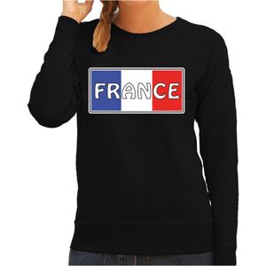 Frankrijk / France landen sweater zwart dames -  Frankrijk landen sweater / kleding - EK / WK / Olympische spelen outfit