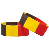 Belgie supporter set - 1x baseballcap en 2x vlaggen armbanden