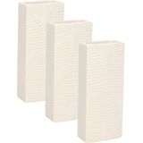 Gerimport Waterverdamper - 6x - creme wit - keramiek - 400 ml - radiatorbak luchtbevochtiger - 7,4 x 17,7 cm