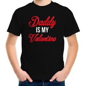 Daddy is my Valentine cadeau t-shirt zwart voor kinderen - Valentijnsdag - valentijn cadeautje voor man