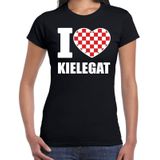 Carnaval t-shirt I love Kielegat voor dames- zwart - Breda - Carnavalshirt / verkleedkleding