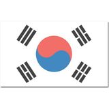 2x stuks vlaggen Zuid Korea 90 x 150 cm feestartikelen - Zuid Korea landen thema supporter/fan decoratie artikelen