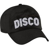 Bellatio Decorations Disco verkleed pet/cap voor volwassenen - zilver glitter - unisex - zwart
