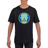 Halloween zombie t-shirt zwart jongens en meisjes - Halloween kostuum kind