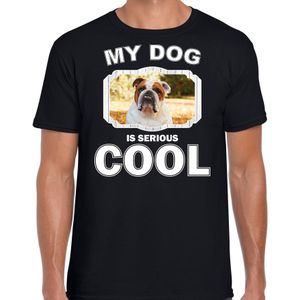 Britse bulldog honden t-shirt my dog is serious cool zwart - heren - Britse bulldogs liefhebber cadeau shirt