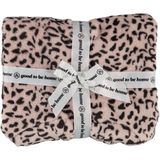 Zachte luipaard/cheetah print onesie voor kinderen roze maat 110/122 - Jumpsuit huispak met dierenprint