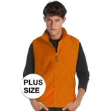 Grote maten fleece casual bodywarmer oranje voor heren - Holland feest/outdoor plus size kleding - Supporters/fan artikelen