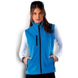 Softshell bodywarmer blauw voor dames - Waterproof/waterdichte sport vesten