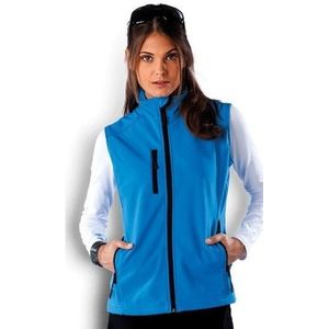 Kariban Softshell bodywarmer voor dames - Blauw - Waterproof - sportief vest - ritssluitingen