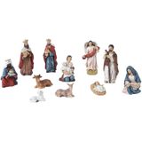 Decoris kerststal beelden/kerstbeelden - 11x st -tot 9,5 cm -polyresin