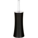 5Five - WC-/toiletborstel houder kunststof zwart en zeeppompje 270 ml