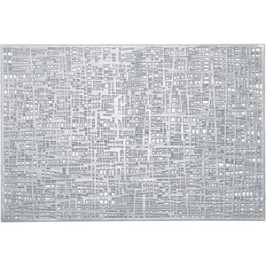 6x Rechthoekige placemats glanzend zilver 30 x 45 cm - Zeller Tafeldecoratie - Borden onderleggers van kunststof