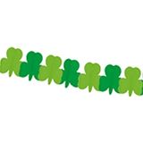 2x stuks Klavertje drie slinger 3 meter shamrock - Ierland Sint Patricksday thema versiering