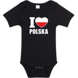 I love Polska baby rompertje zwart jongens en meisjes - Kraamcadeau - Babykleding - Polen landen romper