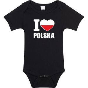 I love Polska baby rompertje zwart jongens en meisjes - Kraamcadeau - Babykleding - Polen landen romper