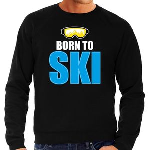 Bellatio Decorations Apres-ski sweater / trui Wintersport Born to ski heren - zwart