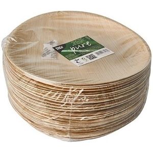 100x Duurzame en biologisch afbreekbare borden palmblad 25 cm - Milieuvriendelijk/ecologisch - Wegwerp bordjes