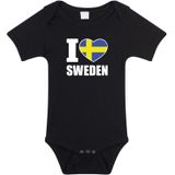 I love Sweden baby rompertje zwart jongens en meisjes - Kraamcadeau - Babykleding - Zweden landen romper