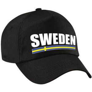 Sweden supporters pet zwart voor dames en heren - Zweden landen cap - supporter kleding