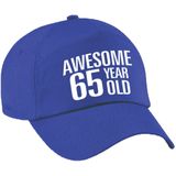 Awesome 65 year old verjaardag pet / cap blauw voor dames en heren - baseball cap - verjaardags cadeau - petten / caps