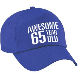Awesome 65 year old verjaardag pet / cap blauw voor dames en heren - baseball cap - verjaardags cadeau - petten / caps