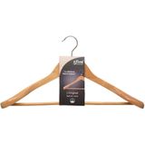 Set van 4x stuks houten kledinghangers breed 45 x 24 cm - Kledingkast hangers/kleerhangers voor jassen