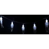 Funny Fashion Halloween LED lichtsnoer met 10x skeletten - 165 cm - op batterijen