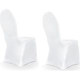 Set van 20x stuks universele witte elastische stoelhoezen 50 x 105 cm - Trouwerij/bruiloft feestartikelen versiering