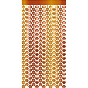 Fiestas Halloween thema party deurgordijn metallic - pompoenen - oranje - 100 x 200 cm