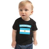 Argentina baby shirt met vlag zwart jongens en meisjes - Kraamcadeau - Babykleding - Argentinie landen t-shirt