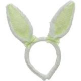 10x Wit/groene Paashaas oren verkleed diademen voor kids/volwassenen - Pasen/Paasviering - Verkleedaccessoires - Feestartikelen