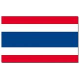 Landen vlag Thailand - 90 x 150 cm - met compacte draagbare telescoop vlaggenstok - zwaaivlaggen