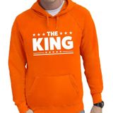 Oranje The King hoodie / hooded sweater heren - Oranje Koningsdag kleding