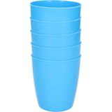 10x kunststof drinkbekers 300 ML met schenkkan set blauw van 1.75 liter - Indoor/outdoor