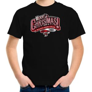 Merry Christmas Kerstshirt / Kerst t-shirt zwart voor kinderen - Kerstkleding / Christmas outfit