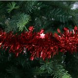 3x Kerstslingers sterren kerst rood 10 x 270 cm - Guirlande folie lametta - Kerst rode kerstboom versieringen
