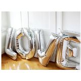 Letter T ballon zilver 86 cm