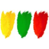 6x stuks grote veer/veren/struisvogelveren - 2x groen - 2x geel - 2x rood - Decoratie sierveren van 50 cm