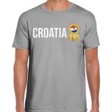 Bellatio Decorations Verkleed shirt voor heren - Croatia - grijs - supporter - themafeest - Kroatie
