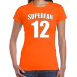 Oranje t-shirt voor dames - Superfan nummer 12 - Nederland supporter - EK/ WK shirt / outfit