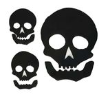 Horror raamstickers doodskoppen 20 x 20 cm - 3x - Halloween feest decoratie - Horror stickers