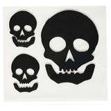 Horror raamstickers doodskoppen 20 x 20 cm - 3x - Halloween feest decoratie - Horror stickers