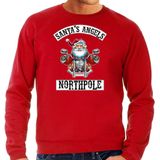 Grote maten foute Kerstsweater / Kerst trui Santas angels Northpole rood voor heren - Kerstkleding / Christmas outfit