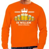 Bellatio Decorations Koningsdag sweater voor heren - bier, ik willem - oranje - feestkleding